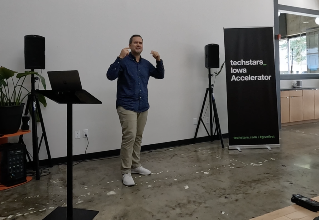 Justin Brady speaking at Techstars